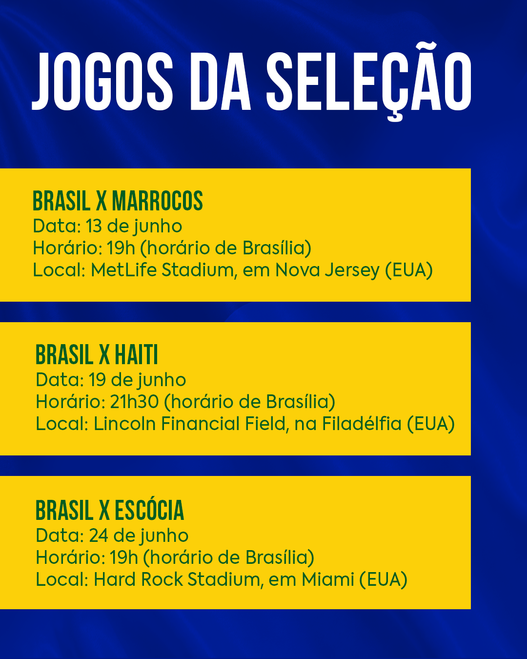 Foto 2 - Veja lista de convocados, datas e horários dos jogos do Brasil na Copa do Mundo