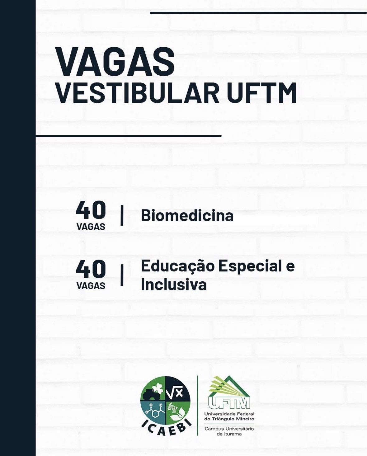 Foto 1 - UFTM Iturama abre inscrições para vestibular de Biomedicina e Educação Especial e Inclusiva
