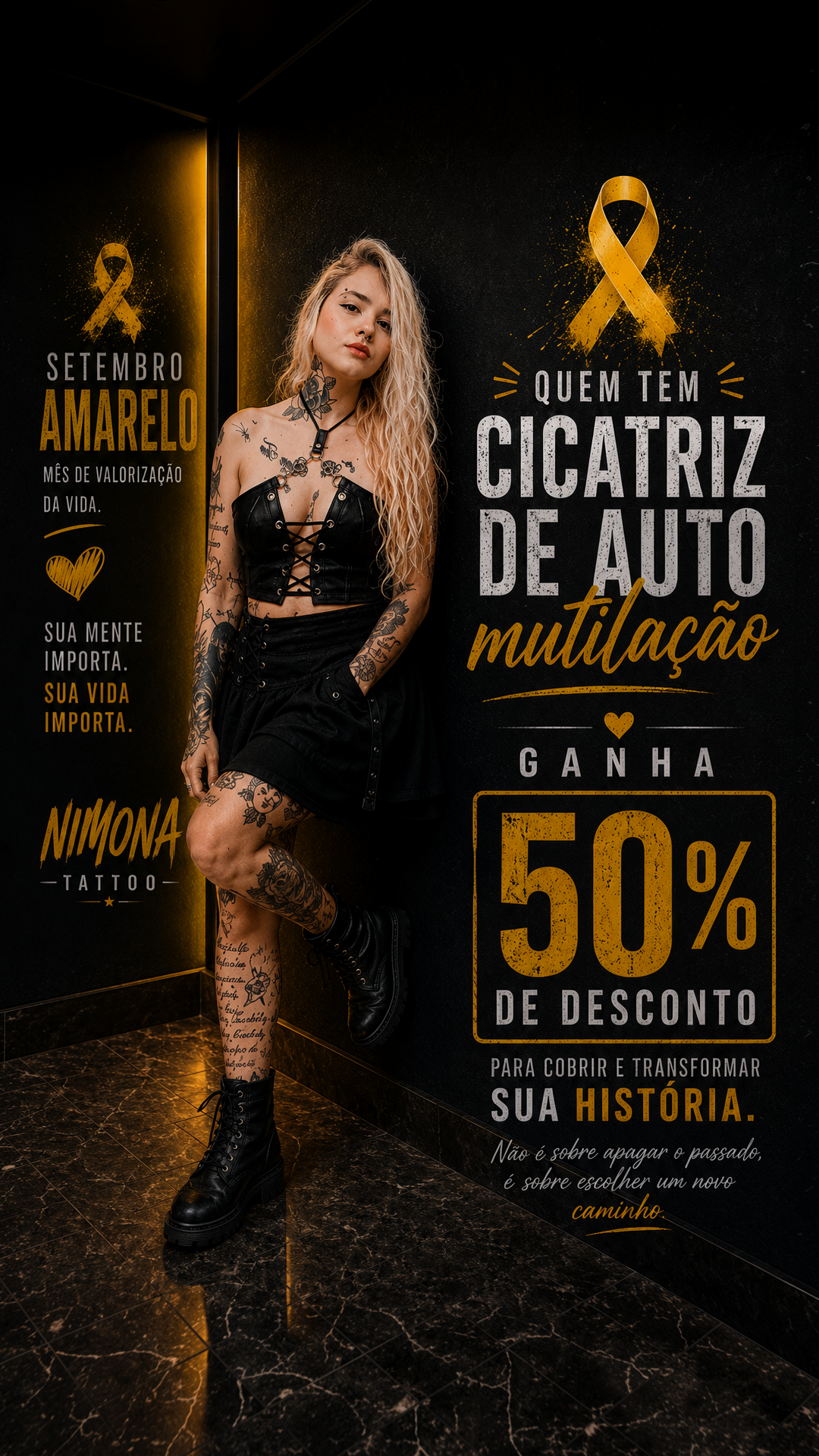 Foto 1 - Tatuadora de Uberlândia oferece 50% de desconto para cobrir cicatrizes de automutilação e gera debate nas redes